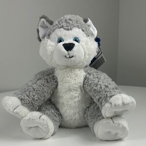 Build-A-Bear Happy Husky Gray and White Husky Plush